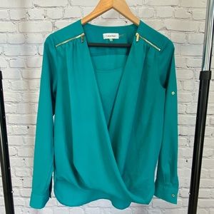 CALVIN KLEIN turquoise blouse